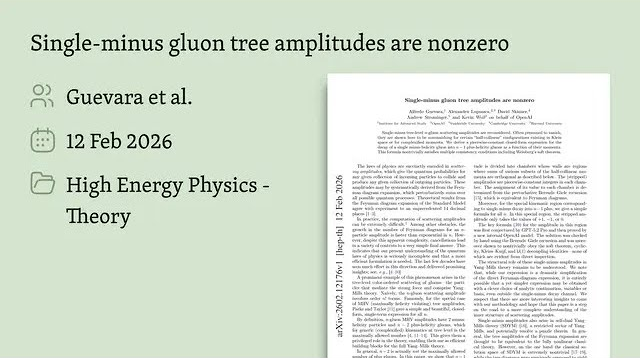 „Single-minus gluon tree amplitudes are nonzero“ naučni rad (izvor: Emergent Mind)