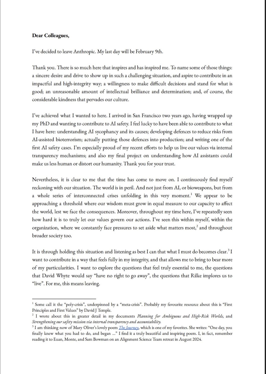 Pismo Mrinank Šarme